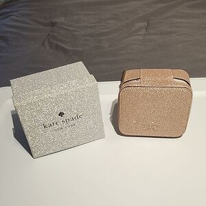 Kate Spade Rose Gold Glitter Jewelry Case Elegant and Compact
